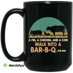 A Pig A Chicken And A Cow Walk Into A Bar-B-Q Mug