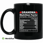Grandma nutrition facts serving size 1 amazing woman mug