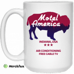 Motel America Indiana USA Air Conditioning Free Cable TV Mug