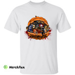 Cartoon Chibi Squad Of Horror Movies Character Pumpkin Halloween T-Shirt