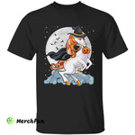 Funny Horse Witch Wizard Full Moon Halloween T-Shirt
