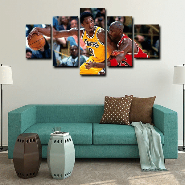 Chicago Bulls Michael Jordan And Kobe Canvas Wall Art Home Decor Ecosports - Michael Jordan Home Decor