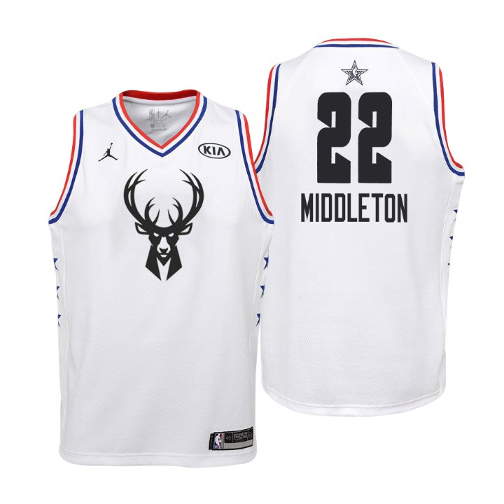صور كشته Youth 2019 NBA All-Star Milwaukee Bucks #22 Khris Middleton White ... صور كشته