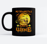My Broomstick Runs On Wine Moon Pumpkin Halloween Day Family Ceramic Coffee Black Mugs