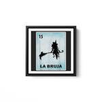 La Bruja Mexican Witch Cards Halloween White Framed Square Wall Art