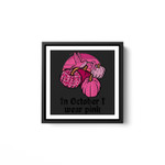 In October I Wear Pink Pumpkins Fall Breast Cancer Awareness White Framed Square Wall Art