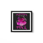 In October We Wear Pink Breast Cancer Pumpkin Halloween White Framed Square Wall Art