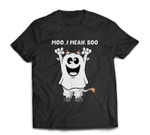Ghost Cow Moo I Mean Boo Pumpkin Moon Halloween T-shirt