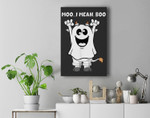 Ghost Cow Moo I Mean Boo Pumpkin Moon Halloween Premium Wall Art Canvas Decor