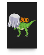Ghost Dinosaur Trick Rawr Treat Funny Halloween Poster
