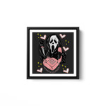 Ghostface Calling Halloween Funny, Scream You Hang Up White Framed Square Wall Art