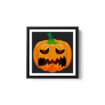 Giant Sad Jackolantern Pumpkin Funny Halloween Costume White Framed Square Wall Art