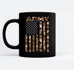 U.S. Army Flag, Infantry Ranger camouflage brown Ceramic Coffee Black Mugs