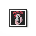 Booolotl Pastel Ghost Kawaii Axolotl Funny Halloween Costume White Framed Square Wall Art