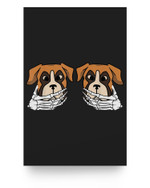 Boxer Skeleton Hand On Breast Lazy Halloween Costume Dog Poster