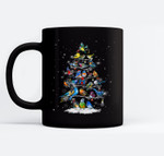 Birds Christmas Tree Ceramic Coffee Black Mugs