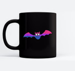 Bisexual bat for Halloween spooky pride Ceramic Coffee Black Mugs