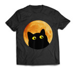 Black Cat Halloween Design Funny Cat Halloween T-shirt