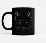 Arctic Snow Fox Face Cool Animal Costume Easy Halloween 2021 Ceramic Coffee Black Mugs