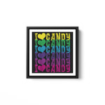 I Love Candy Halloween Party Funny Cute Gift White Framed Square Wall Art