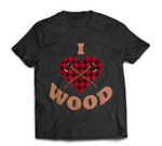 I Love Wood Lumberjack Heart Woodworking Halloween T-shirt