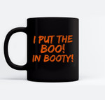 I Put The Boo In Booty Funny Halloween Pumpkin Orange Ceramic Coffee Black Mugs