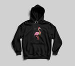 Cute Pink Flamingo with Snow, Lights and Santa Hat Christmas Youth Hoodie/T-shirt