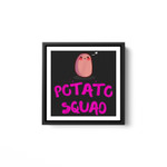 Cute potato squad Kawaii i love potatoes White Framed Square Wall Art