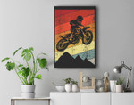 Motocross Bike Vintage Dirtbike Gift Racing Retro Dirt Bike Premium Wall Art Canvas Decor