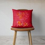 Musician Gift Musical Instrument Music Notes Treble Clef Canvas Throw Pillow