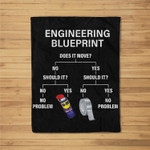 My Engineering Blueprint - Funny Engineer Fleece Blanket