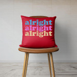 Retro Vintage 70's Style Distressed 80's Alright Canvas Throw Pillow