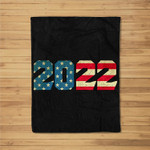 2022 American Flag New Years Eve Party Fleece Blanket