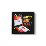 2022 Happy New Year Calendar New Year's Day 2022 Square Framed Wall Art