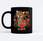 Chinese New Year Of The Black Water Tiger 2022 Floral Kawaii Mugs