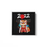Dance Lion Year Of Tiger Chinese Zodiac Lunar New Year 2022 Square Framed Wall Art