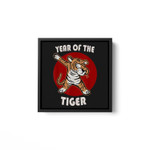 Funny Dabbing Year of the Tiger Happy Chinese New Year 2022 Square Framed Wall Art