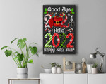 Funny Goodbye 2021 Hello 2022 - Happy New Year Pyjama Premium Wall Art Canvas Decor