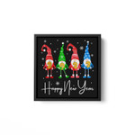 Gnomies Christmas Happy New Year Funny Holiday Bright 2022 Square Framed Wall Art