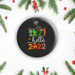 Goodbye 2021 Hello 2022 Happy New Year Funny Christmas Xmas 2 Sides Ceramic Ornament
