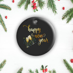 Happy New Year 2018 Best Wishes Fresh Start 2 Sides Ceramic Ornament