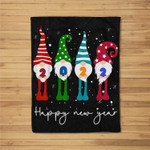 Happy New Year 2022 Gnome Xmas Family Matching Mens Womens Fleece Blanket
