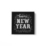 Happy New Year 2022 New Year's Day 2022 Square Framed Wall Art