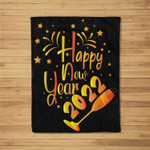 Happy New Year 2022 New Years Eve Pajama Family Fleece Blanket