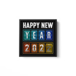 Happy New Year 2022 New Years Vintage Pajama Family Square Framed Wall Art