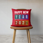 Happy New Year 2022 New Years Vintage Pajama Family Throw Pillow