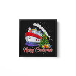 Merry Cruisemas Merry Christmas Funny Snowman Tree Cruise Square Framed Wall Art