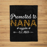 Promoted To Nana Again Leopard New Born Funny Grandma 2022 Fleece Blanket