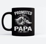 Promoted To Papa 2022 Fathers Day New Papa From Daughter Mugs