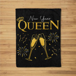 Queen Of The New Year, New Years Eve Pajama Family Fleece Blanket
